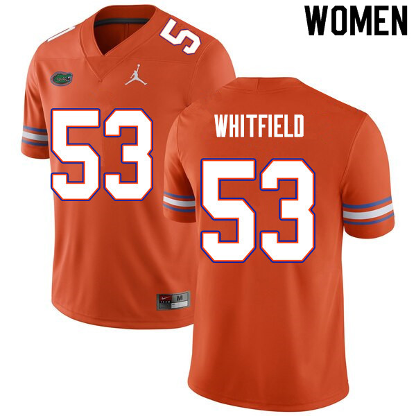 Women #53 Chase Whitfield Florida Gators College Football Jerseys Sale-Orange